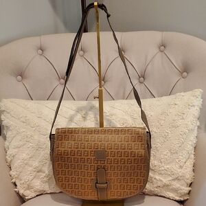 Fendi Zucca Tan & Brown Monogram Crossbody Bag